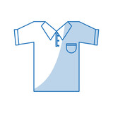 blue shading silhouette cartoon golf t-shirt sport wear vector illustration