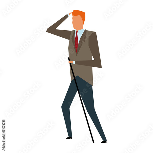 business man manager work dynamic vector illustration