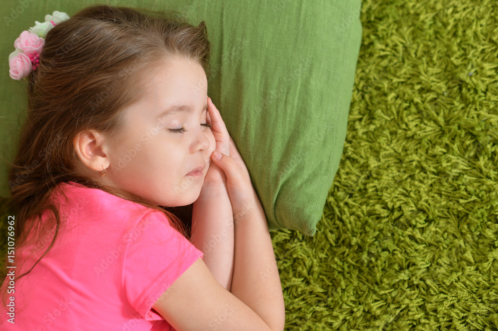 Cute sleeping little girl close-up Cute sleeping little girl close-up