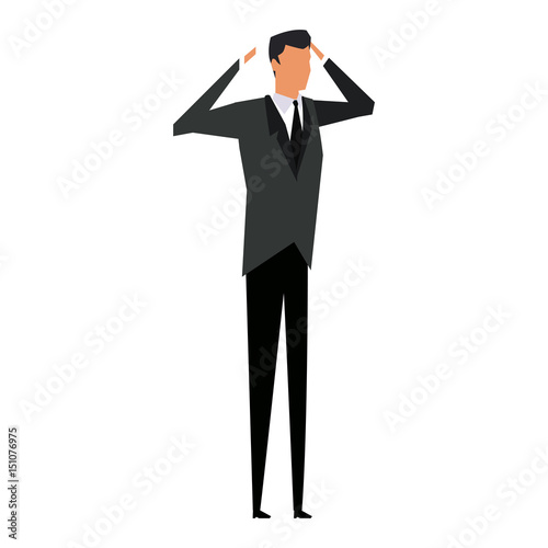business man manager work dynamic vector illustration