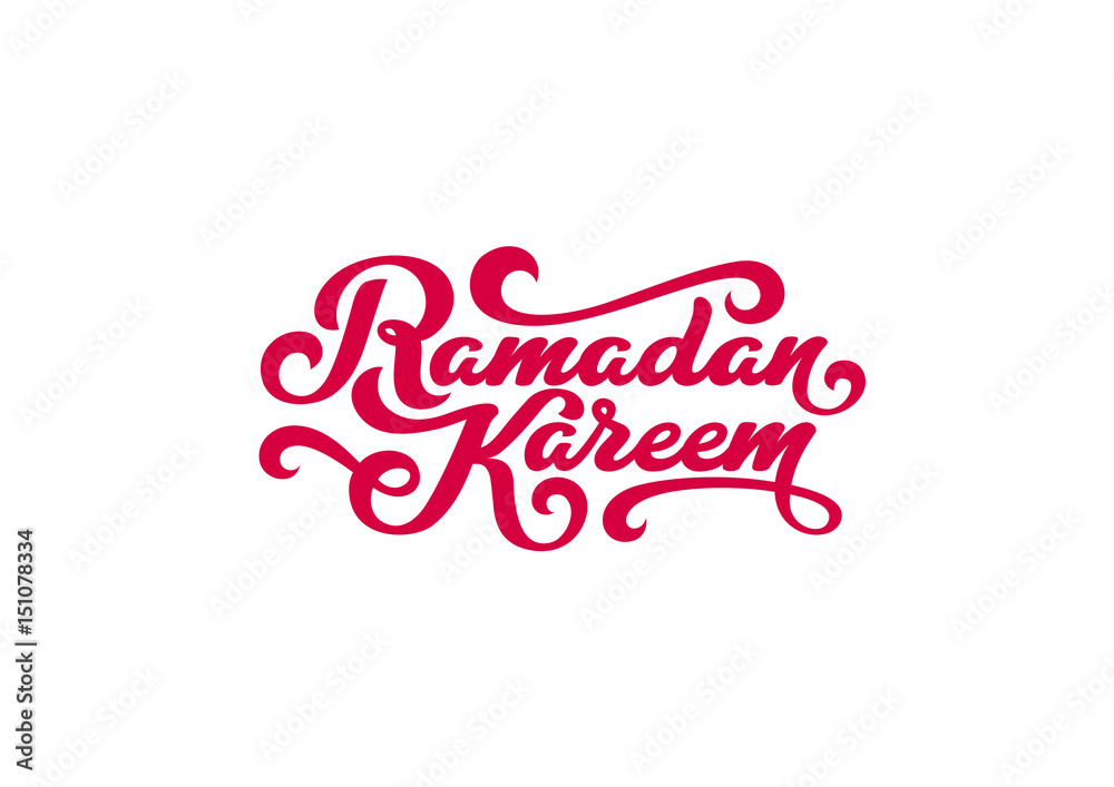 Ramadan Kareem text Vector Lettering greeting card design template..Vintage retro calligraphic typography poster