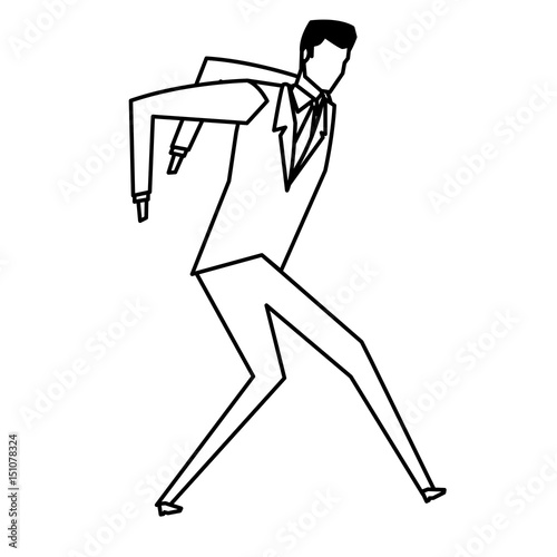 business man manager work dynamic vector illustration