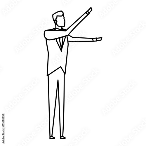 business man manager work dynamic vector illustration