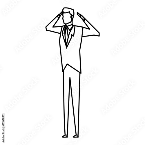 business man manager work dynamic vector illustration