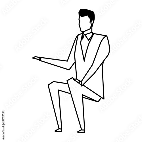 business man manager work dynamic vector illustration