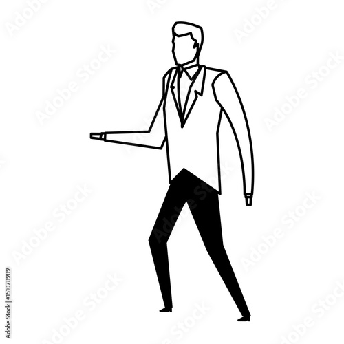 business man manager work dynamic vector illustration