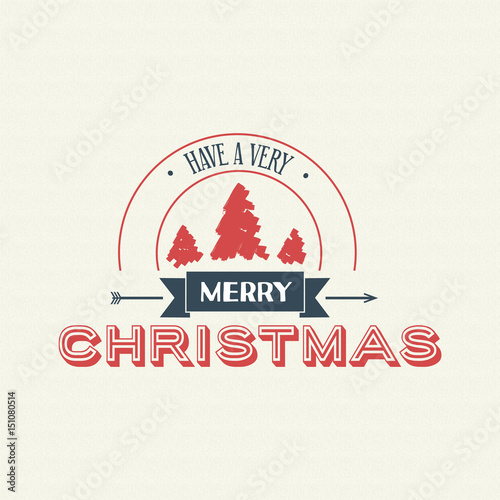Merry christmas text quote lettering illustration