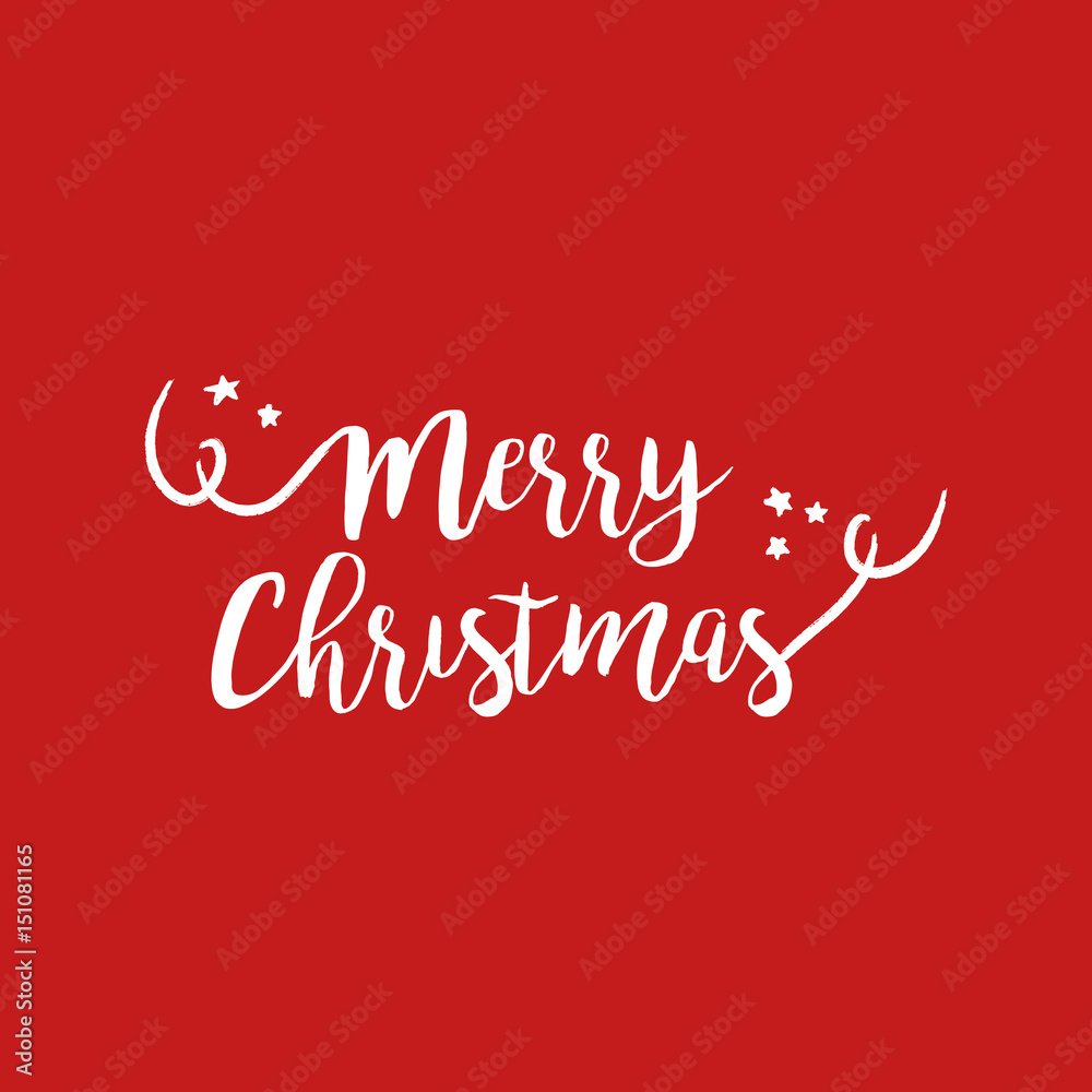 Merry christmas quote text lettering illustration