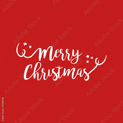 Merry christmas quote text lettering illustration