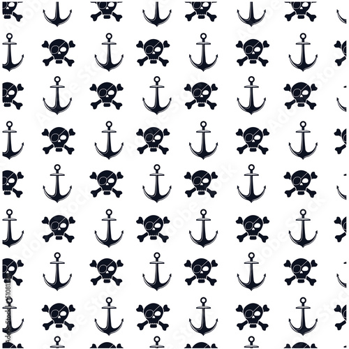 anchors and pirate skull background. vector illustration