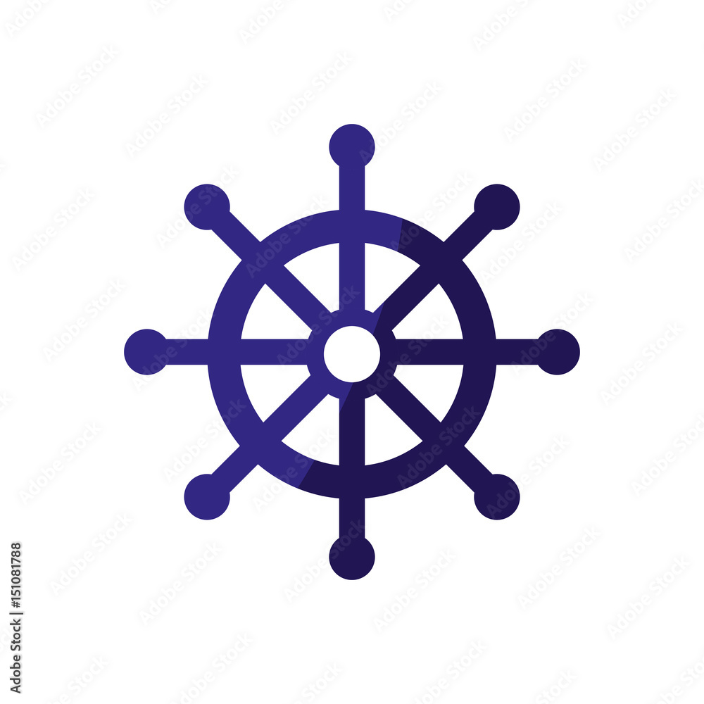 Fototapeta premium rudder wheel icon over white background. vector illustration