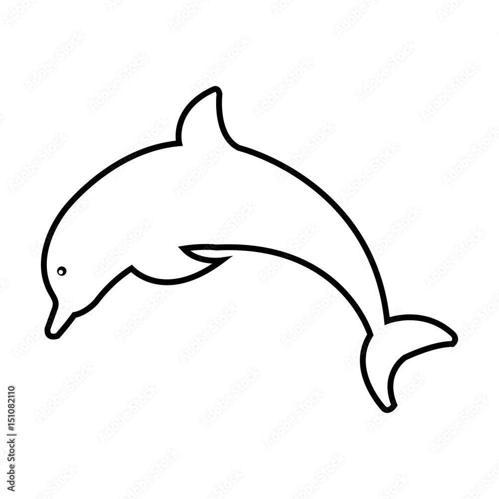Fototapeta premium dolphin icon over white background. vector illustration