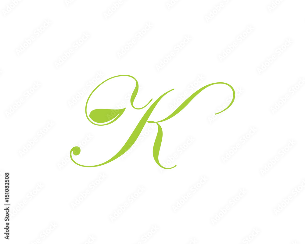 Beauty logo design love spa massage letter k Vector Image