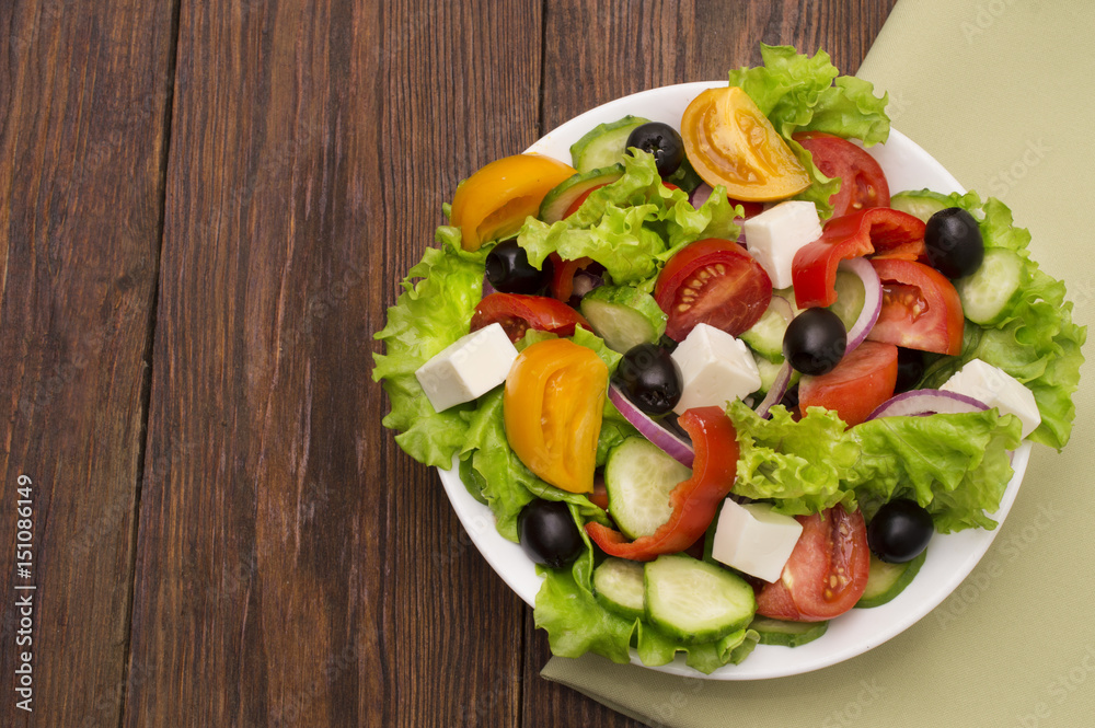 fresh vegetable salad isolated on white background fresh vegetable salad isolated on white background