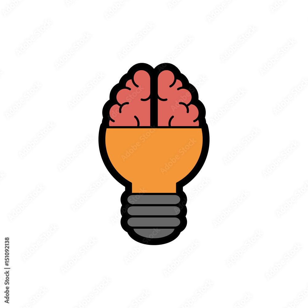 brain bulb icon over white background. colorful desing. vector illustration brain bulb icon over white background. colorful desing. vector illustration