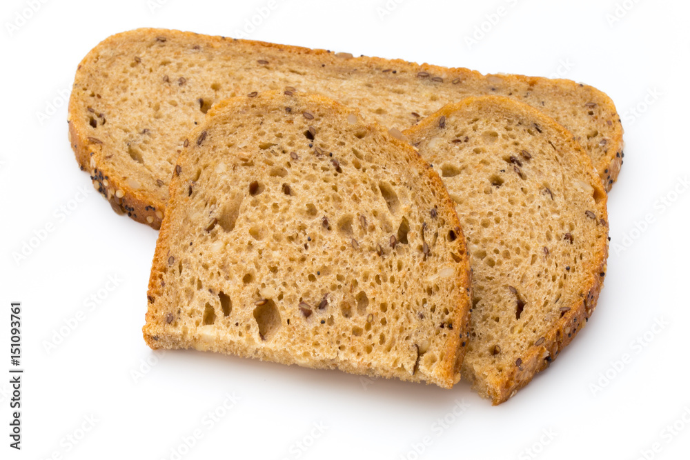 Rye bread slice isolated on white background. Rye bread slice isolated on white background.