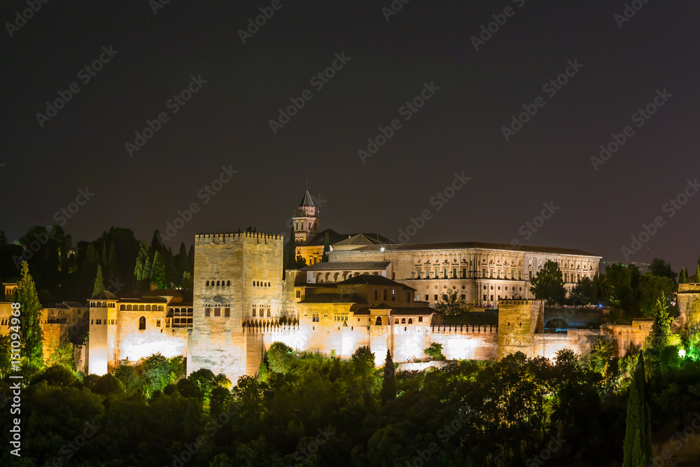 Alhambra de Grenade de nuit