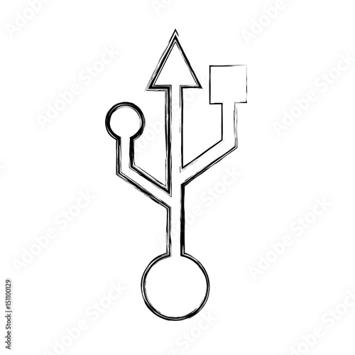 USB connection technology icon vector illustration graphic design