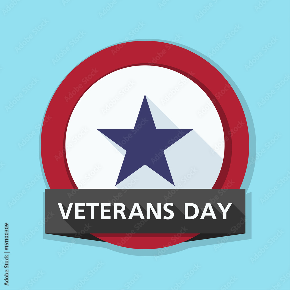 Obraz premium Veterans Day button illustration