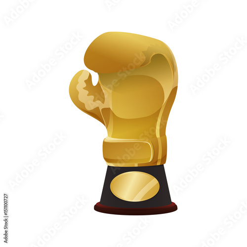 Boxing trophy championship icon vector illustration graphic design