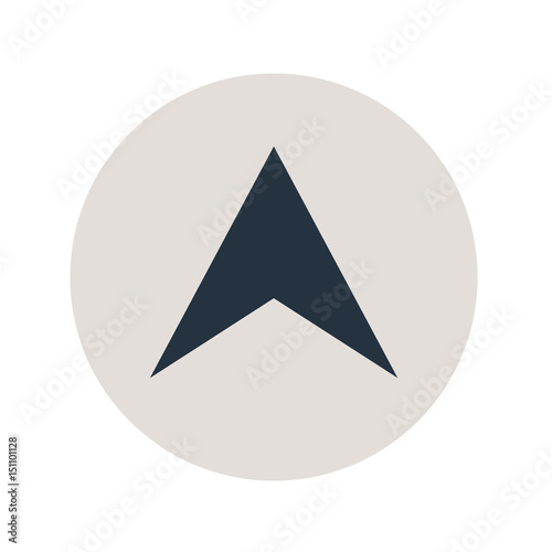 Icono plano punta flecha arriba en circulo gris