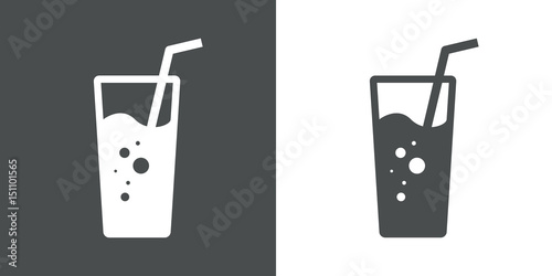 Icono plano vaso de refresco gris y blanco photo