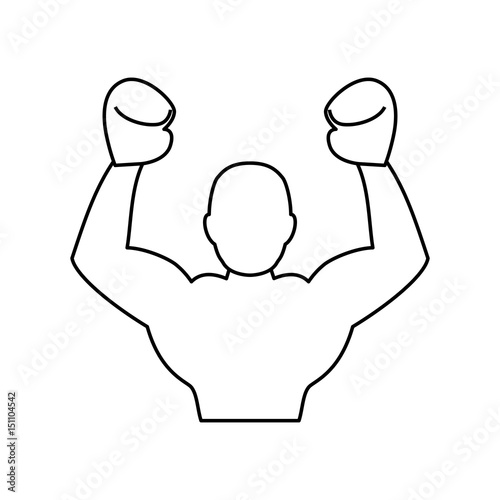 Boxing figther trainning icon vector illustration graphic design