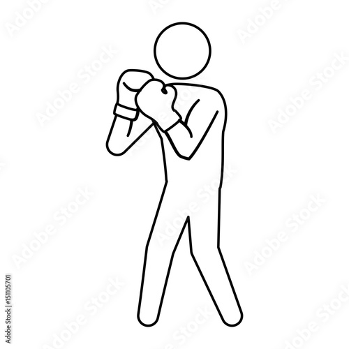 Boxing figther trainning icon vector illustration graphic design