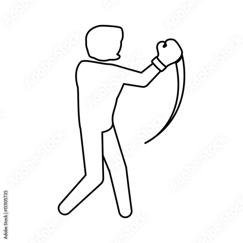 Boxing figther trainning icon vector illustration graphic design
