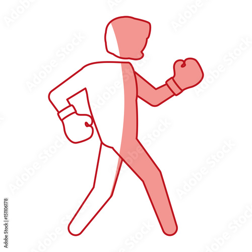 Boxing figther trainning icon vector illustration graphic design