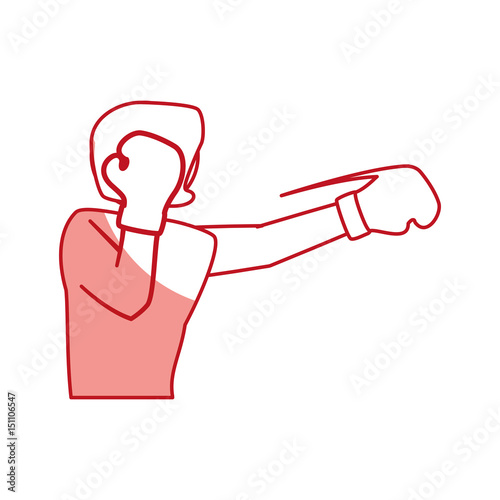 Boxing figther trainning icon vector illustration graphic design