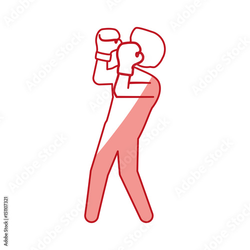 Boxing figther trainning icon vector illustration graphic design