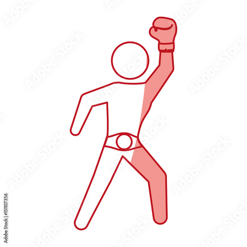 Boxing figther trainning icon vector illustration graphic design