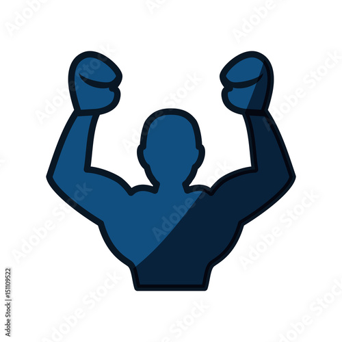 Boxing figther trainning icon vector illustration graphic design