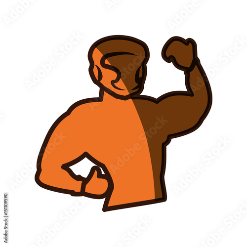 Boxing figther trainning icon vector illustration graphic design