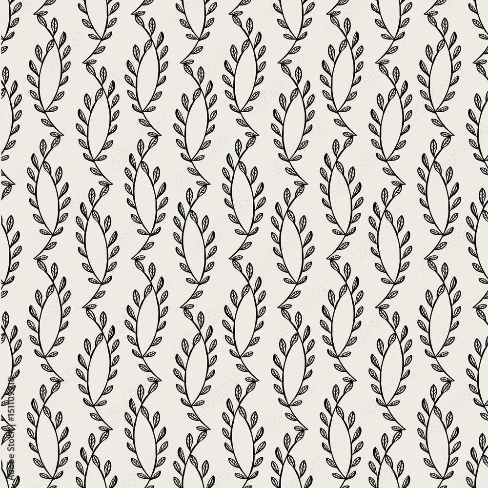 Fototapeta premium Seamless pattern background with leaves