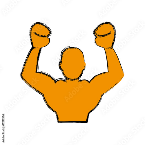 Boxing figther trainning icon vector illustration graphic design