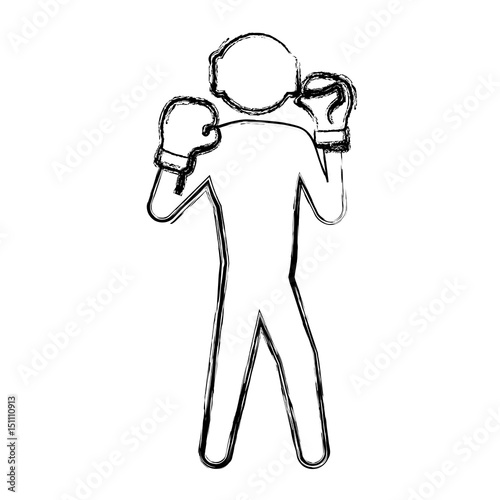 Boxing figther trainning icon vector illustration graphic design
