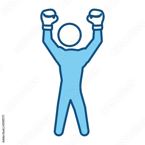 Boxing figther trainning icon vector illustration graphic design