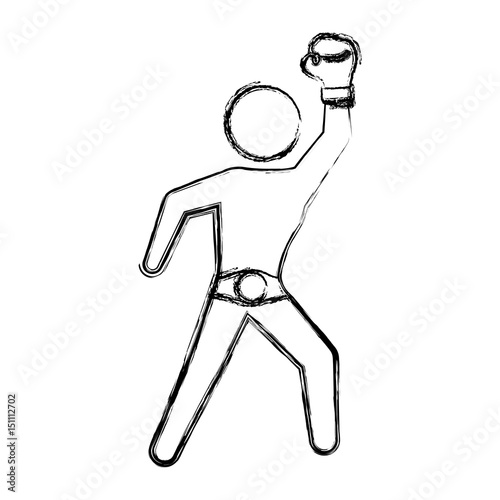 Boxing figther trainning icon vector illustration graphic design