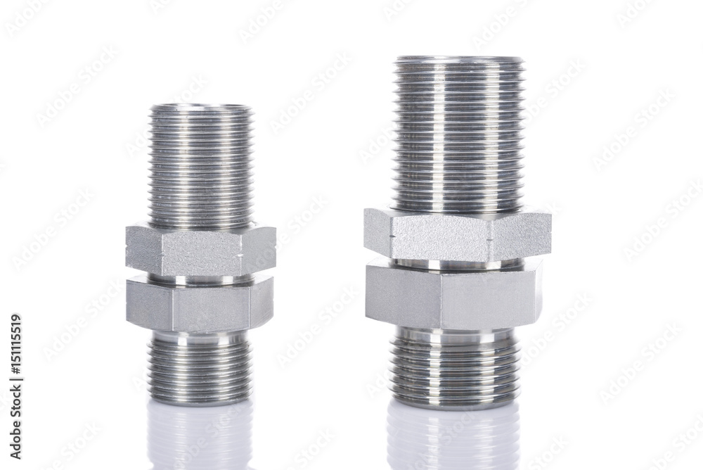 Oil, water pipe fittings isolated on white. Oil, water pipe fittings isolated on white.