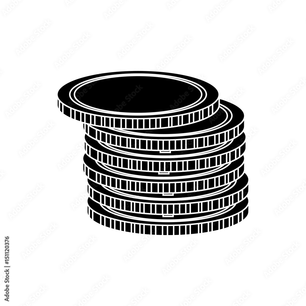 money coins stack icon over white background. vector illustration money coins stack icon over white background. vector illustration