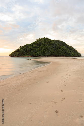 Tropical forest at the end of paradise sand beach © Juhku