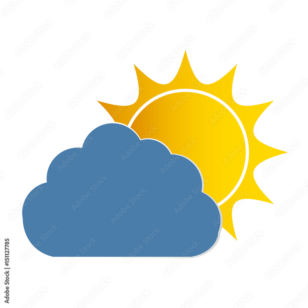 cloud and sun icon over white background. colorful design. vector illustration cloud and sun icon over white background. colorful design. vector illustration