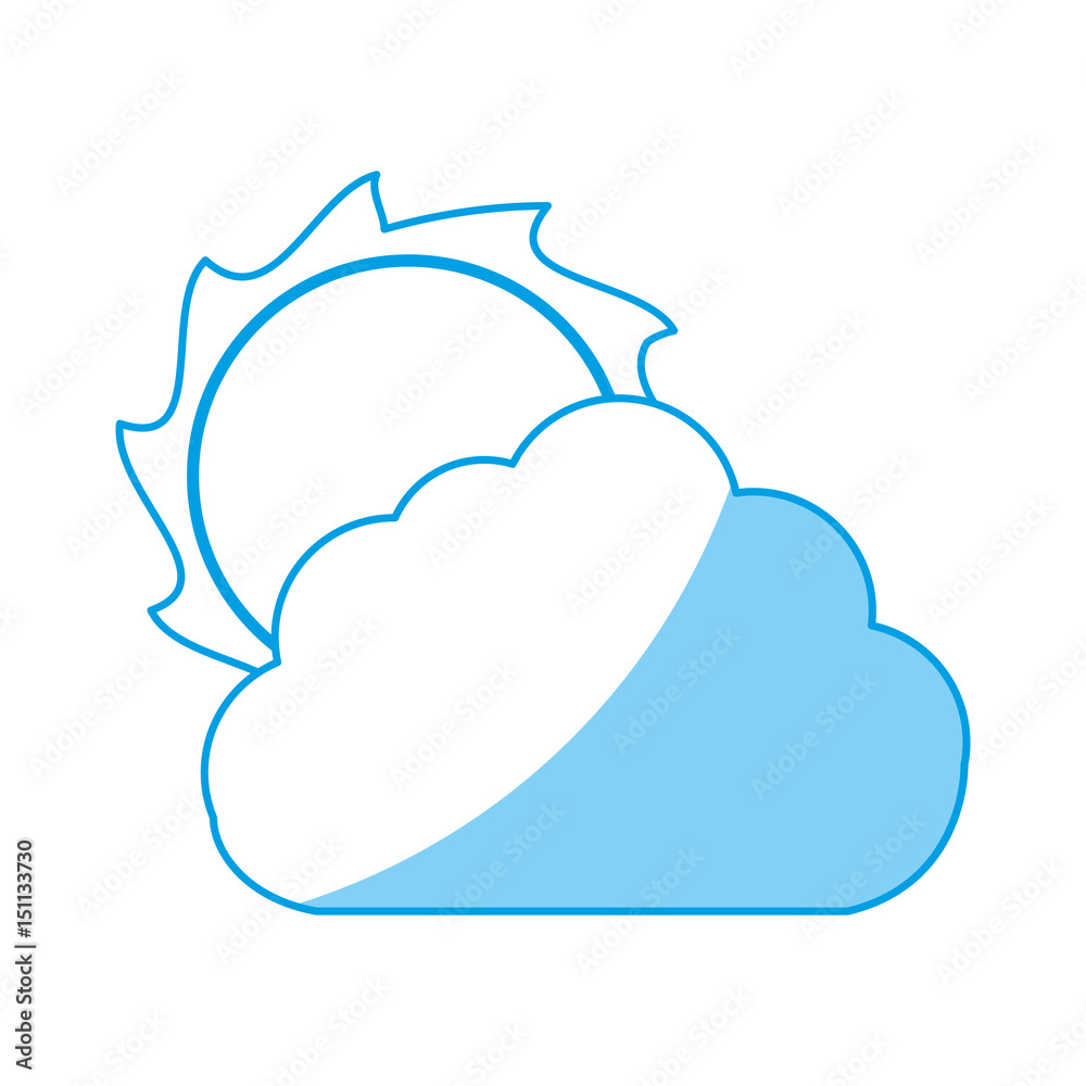 cloud and sun icon over white background. vector illustration cloud and sun icon over white background. vector illustration