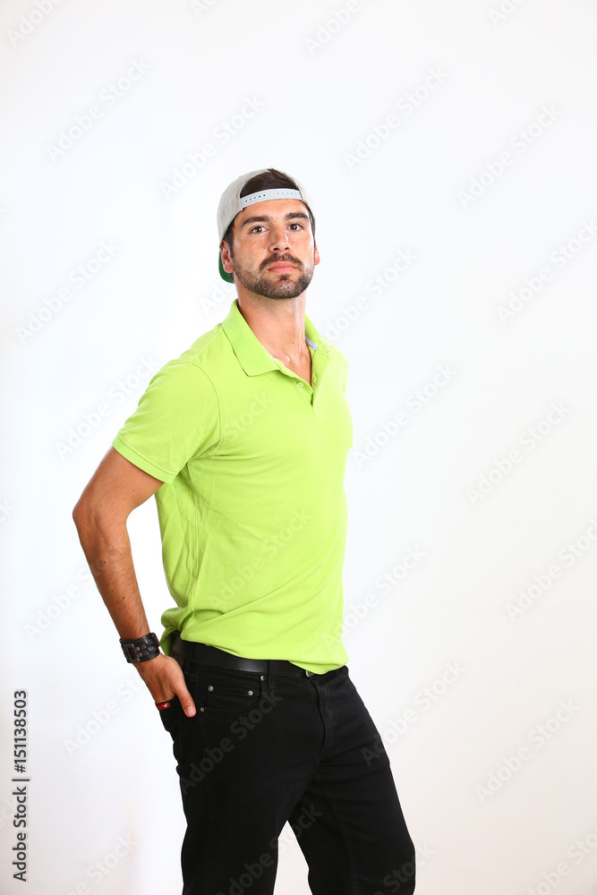 Young man is posing in a Studio Young man is posing in a Studio