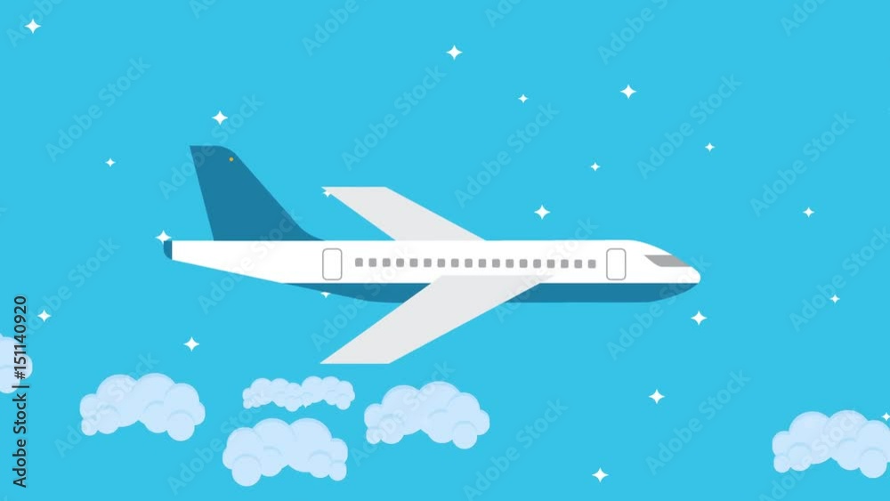 Vector Plane Flying in the Night Sky Vector Plane Flying in the Night Sky