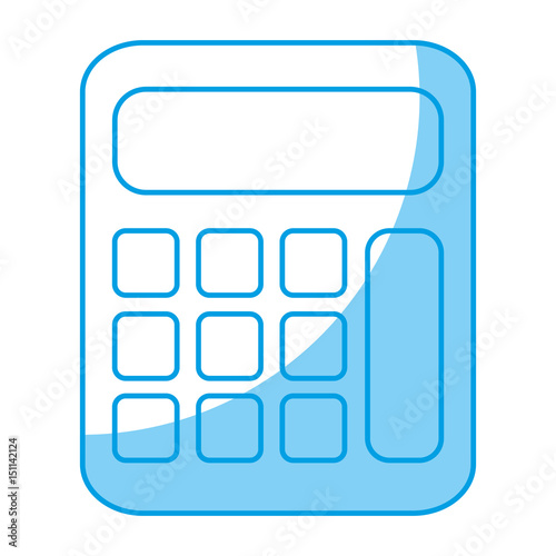 calculator device icon over white background. vector illustration