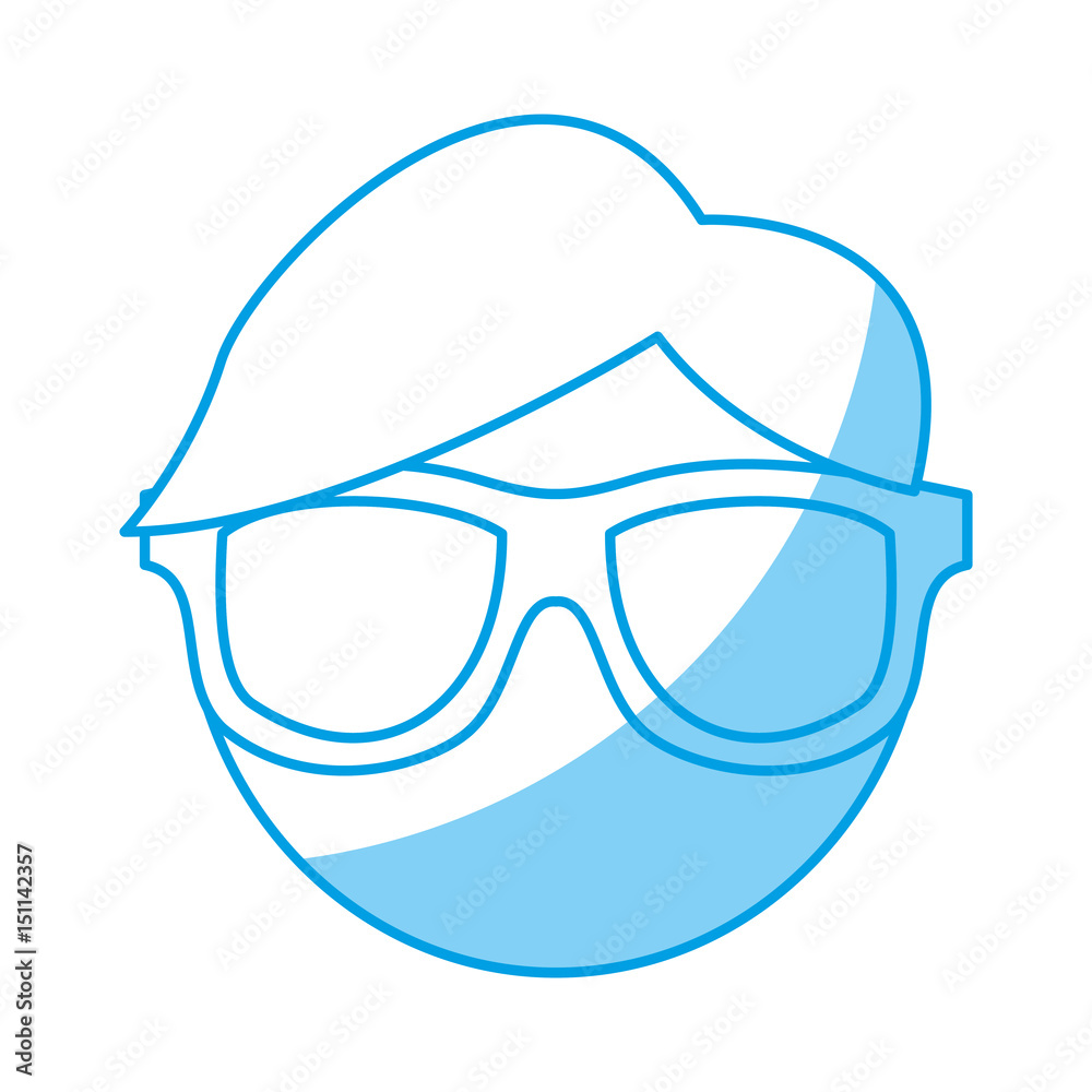 man with glasses icon over white background. vector illustration man with glasses icon over white background. vector illustration