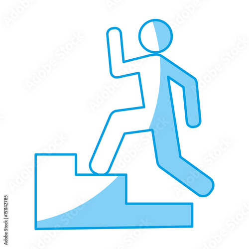 pictogram man icon, exit sign over white background. vector illustration